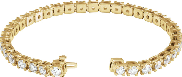 14K Gold Round Lab-Grown Diamond Line Bracelet – 1.4-4.25mm Stones - Yellow Gold - view 5