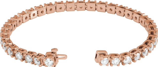 14K Gold Round Lab-Grown Diamond Line Bracelet – 1.4-4.25mm Stones - Rose Gold - view 5