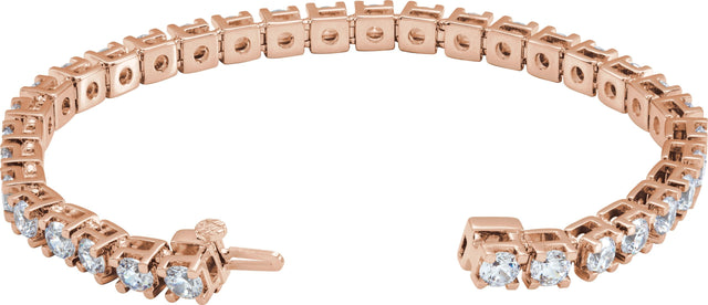 14K Gold Round Lab-Grown Diamond Line Bracelet – 1.4-4.25mm Stones - Rose Gold - view 5