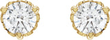 14K Gold Lab-Grown Diamond Round 3-Prong Scroll Stud Earrings - Yellow Gold - view 4