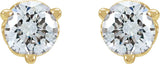 14K Gold Lab-Grown Diamond Round 3-Prong Scroll Stud Earrings – 1-4mm Stones - Yellow Gold - view 4