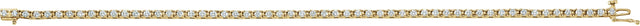 14K Gold Round Natural Diamond Line Bracelet IX - Yellow Gold - view 4