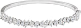 14K Gold Marquise Lab-Grown Diamond Bangle Bracelet - White Gold