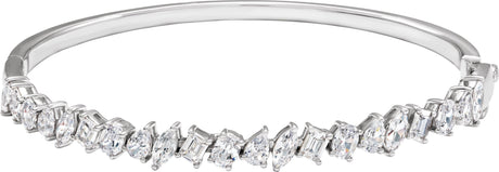14K Gold Marquise Lab-Grown Diamond Bangle Bracelet - White Gold