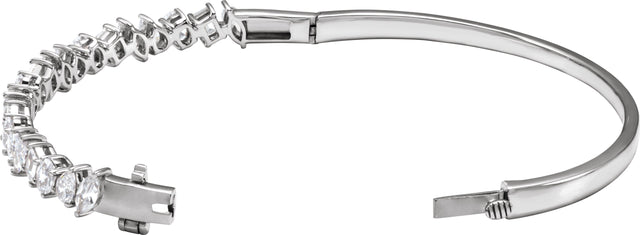 14K Gold Marquise Lab-Grown Diamond Bangle Bracelet - White Gold - view 2