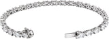 14K Gold Oval Lab-Grown Diamond Line Bracelet – 5 1/2 CTW - White Gold - view 2