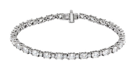 14K Gold Oval Lab-Grown Diamond Line Bracelet – 5 1/2 CTW - White Gold