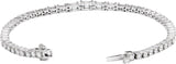 14K Gold Emerald Lab-Grown Diamond Line Bracelet – 4 5/8 CTW - White Gold - view 2