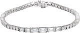 14K Gold Emerald Lab-Grown Diamond Line Bracelet – 4 5/8 CTW - White Gold