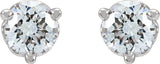14K Gold Lab-Grown Diamond Round 3-Prong Scroll Stud Earrings – 1-4mm Stones - White Gold - view 4
