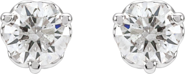 14K Gold Lab-Grown Diamond Round 3-Prong Infinity-Inspired Stud Earrings - White Gold - view 4
