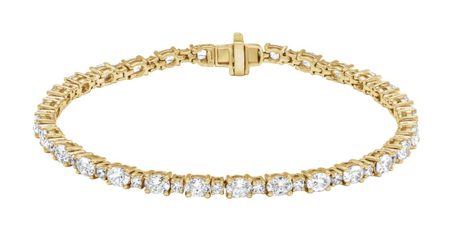 14K Gold Oval Lab-Grown Diamond Line Bracelet – 5 1/2 CTW - Yellow Gold