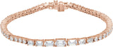 14K Gold Emerald Lab-Grown Diamond Line Bracelet – 4 5/8 CTW - Rose Gold