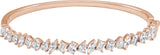 14K Gold Marquise Lab-Grown Diamond Bangle Bracelet - Rose Gold