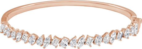 14K Gold Marquise Lab-Grown Diamond Bangle Bracelet - Rose Gold