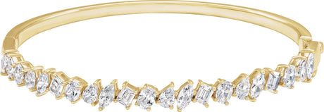 14K Gold Marquise Lab-Grown Diamond Bangle Bracelet - Yellow Gold