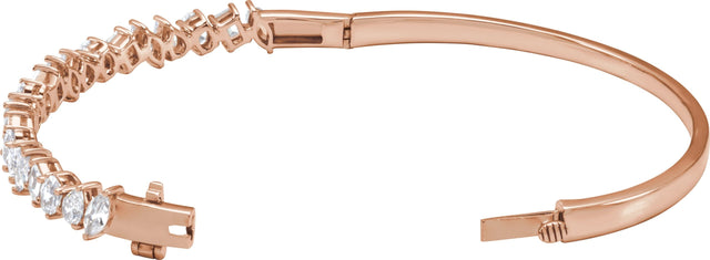 14K Gold Marquise Lab-Grown Diamond Bangle Bracelet - Rose Gold - view 2