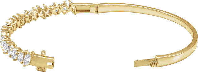 14K Gold Marquise Lab-Grown Diamond Bangle Bracelet - Yellow Gold - view 2