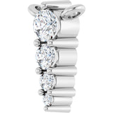 14K Gold Round Natural Diamond Accented Graduated Bar Necklace - White Gold - view 5