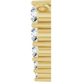 14K Gold Round Lab-Grown Diamond Accented Graduated Bar Necklace - Yellow Gold - view 6
