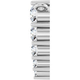 14K Gold Round Lab-Grown Diamond Accented Graduated Bar Necklace - White Gold - view 6