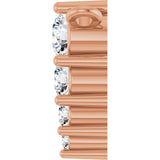 14K Gold Round Natural Diamond Accented Graduated Bar Necklace - Rose Gold - view 6