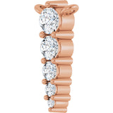 14K Gold Round Lab-Grown Diamond Accented Graduated Bar Necklace - Rose Gold - view 5