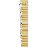 14K Gold Round Natural Diamond Accented Graduated Bar Necklace – 2.75mm Stones - Yellow Gold - view 6