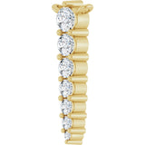 14K Gold Round Natural Diamond Accented Graduated Bar Necklace – 2.75mm Stones - Yellow Gold - view 5