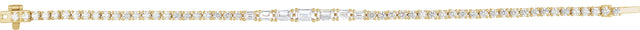 14K Gold Emerald Lab-Grown Diamond Line Bracelet – 4 5/8 CTW - Yellow Gold - view 3