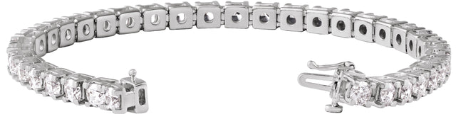 14K Gold Round Lab-Grown Diamond Line Bracelet – 1.4-4.25mm Stones - White Gold - view 6