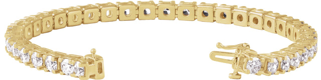 14K Gold Round Lab-Grown Diamond Line Bracelet – 1.4-4.25mm Stones - Yellow Gold - view 4
