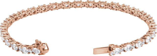 14K Gold Oval Lab-Grown Diamond Line Bracelet – 5 1/2 CTW - Rose Gold - view 2
