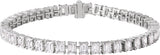 14K Gold Emerald Lab-Grown Diamond Line Bracelet – 10 1/2 CTW - White Gold
