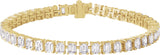 14K Gold Emerald Lab-Grown Diamond Line Bracelet – 10 1/2 CTW - Yellow Gold