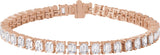 14K Gold Emerald Lab-Grown Diamond Line Bracelet – 10 1/2 CTW - Rose Gold