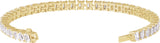 14K Gold Emerald Lab-Grown Diamond Line Bracelet – 10 1/2 CTW - Yellow Gold - view 3