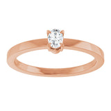 14K Gold Emerald Lab-Grown Diamond Claw-Prong Solitaire Ring - Rose Gold - view 7
