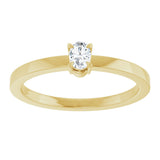 14K Gold Emerald Lab-Grown Diamond Claw-Prong Solitaire Ring - Yellow Gold - view 7