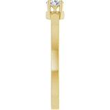 14K Gold Emerald Lab-Grown Diamond Claw-Prong Solitaire Ring - Yellow Gold - view 9