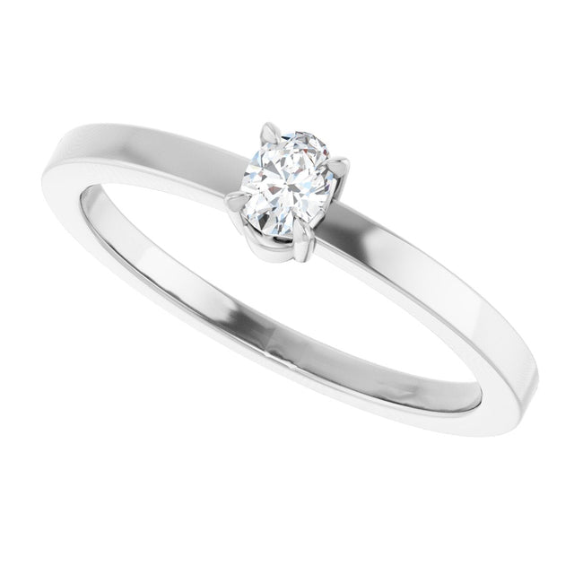 Platinum Emerald Lab-Grown Diamond Claw-Prong Solitaire Ring - view 10
