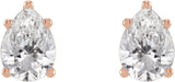14K Gold Lab-Grown Diamond Pear 5-Prong Stud Earrings - Rose Gold - view 4