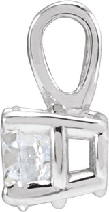 14K Gold Round Lab-Grown Diamond Solitaire Necklace or Pendant – up to 1 1/4 CTW - White Gold - view 4