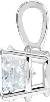 14K Gold Round Natural Diamond Solitaire Necklace or Pendant – up to 1 1/4 CTW - White Gold - view 4