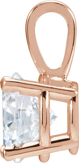 14K Gold Round Lab-Grown Diamond Solitaire Necklace or Pendant – up to 1 1/4 CTW - Rose Gold - view 4