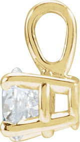14K Gold Round Lab-Grown Diamond Solitaire Necklace or Pendant – up to 1 1/4 CTW - Yellow Gold - view 4