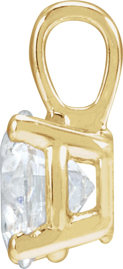 14K Gold Round Natural Diamond Solitaire Necklace or Pendant – up to 1 1/4 CTW - Yellow Gold - view 4