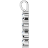 10K Gold Round Lab-Grown Diamond Accented Cross Pendant - White Gold - view 6
