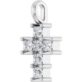 10K Gold Square Lab-Grown Diamond Accented Cross Pendant - White Gold - view 5