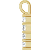 10K Gold Square Lab-Grown Diamond Accented Cross Pendant - Yellow Gold - view 6